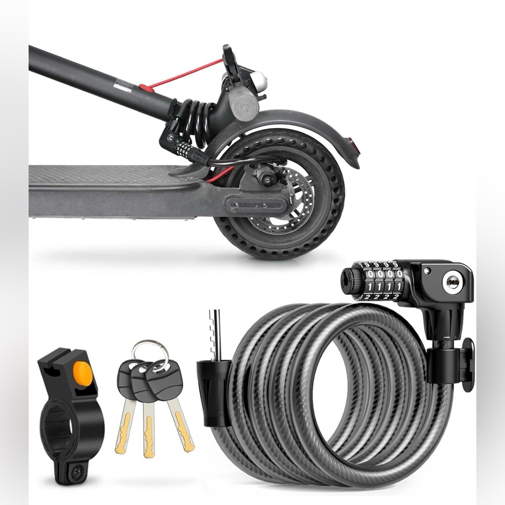 SEWAY Scooter/ Bicycle Combination Lock Coiled Chain Lock. 4 ft Long
Brand New